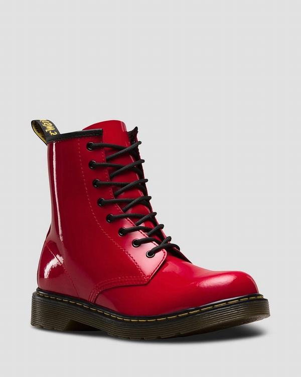 Dr Martens Dětské Kotníkové Boty Youth 1460 Patent Červené, CZ-792016